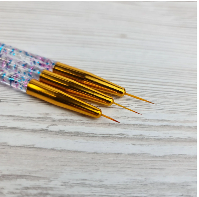 Набор кистей для рисования и дизайна ногтей лайнер Sweet Nails 3шт золотые 
Набор кистей для рисования и дизайна ногтей лайнер Sweet Nails 3шт золотые