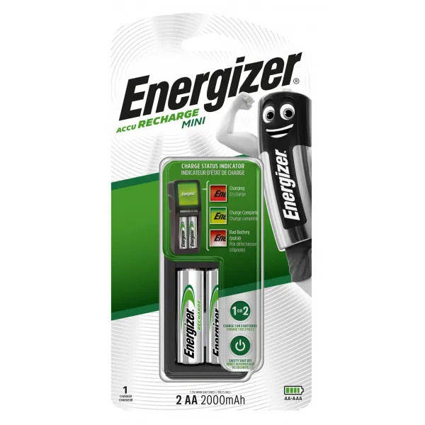 Зарядное устройство Energizer CH2PC3 Mini EU + 2 NH12/AAA 700mAh (для АА, ААА аккумуляторов)
Зарядное устройство Energizer CH2PC3 Mini EU + 2 NH12/AAA 700mAh (для АА, ААА аккумуляторов)