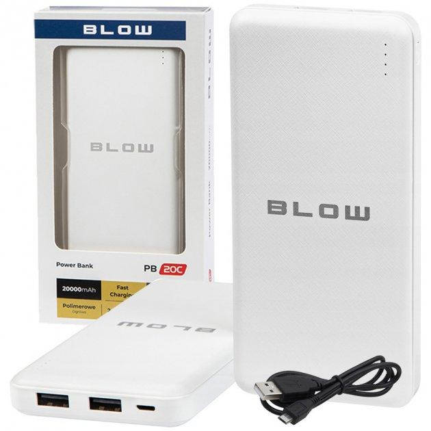 Power Bank BLOW PB20C 20000mAh 2xUSB White I внешний аккумулятор I мощный павербанк I зарядка
Power Bank BLOW PB20C 20000mAh 2xUSB White I внешний аккумулятор I мощный павербанк I зарядка