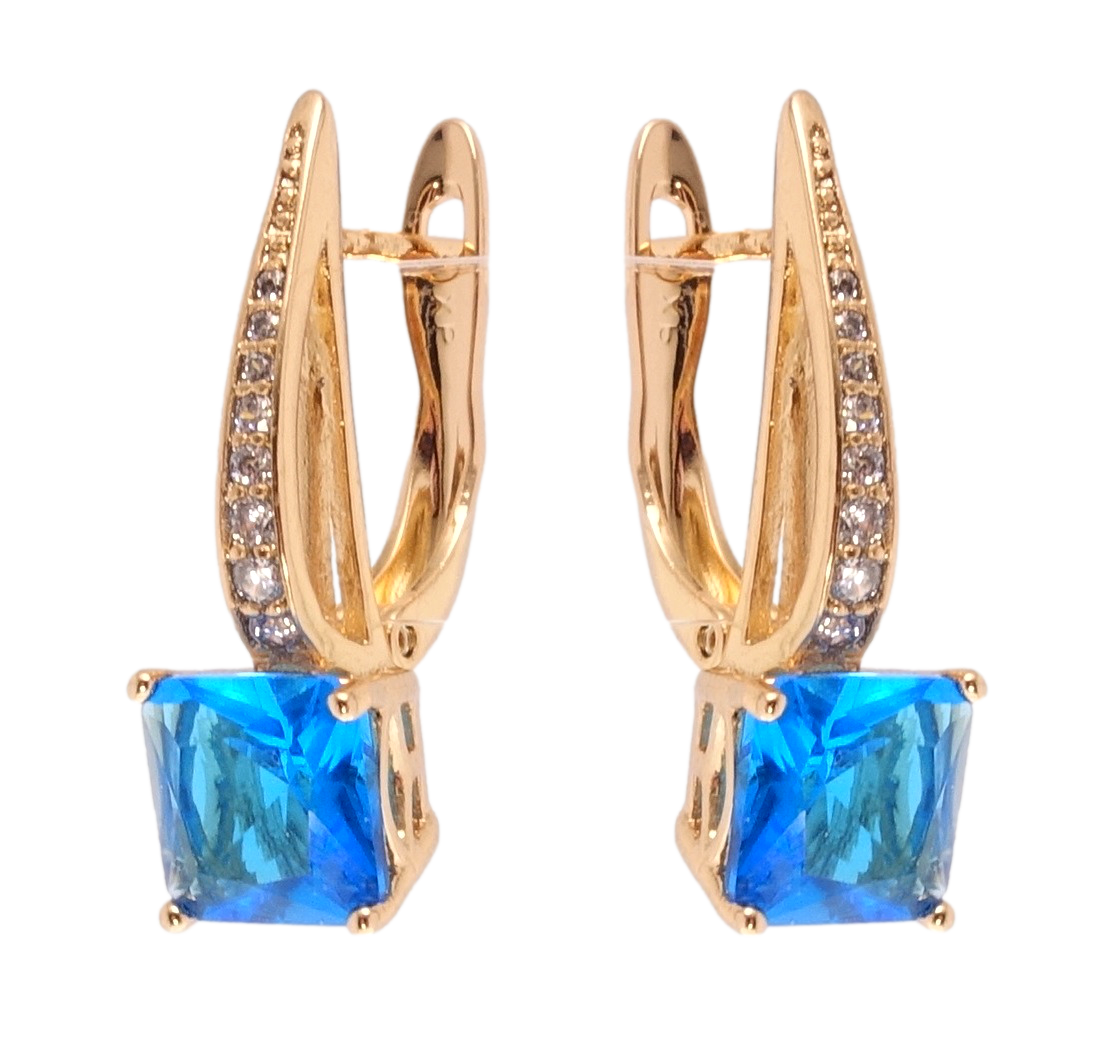 Серьги Xuping Позолота 18K английский замок "Дорожки циркония с голубыми фианитами" 
Серьги Xuping Позолота 18K английский замок "Дорожки циркония с голубыми фианитами"