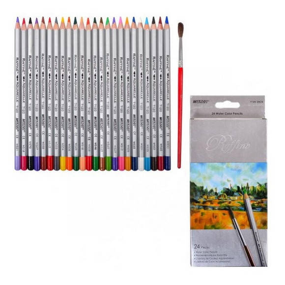 Цветные акварельные карандаши MARCO (Марко) Raffine 7120-24CB, Набор 24 цвета с кисточкой, Разные цвета 
Цветные акварельные карандаши MARCO (Марко) Raffine 7120-24CB, Набор 24 цвета с кисточкой, Разные цвета