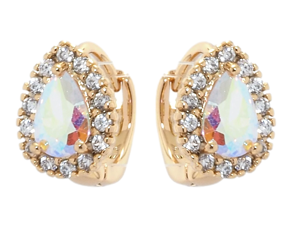 Серьги Xuping Позолота 18K колечки "Капельки радужный фианит в обрамлении циркония"
Серьги Xuping Позолота 18K колечки "Капельки радужный фианит в обрамлении циркония"