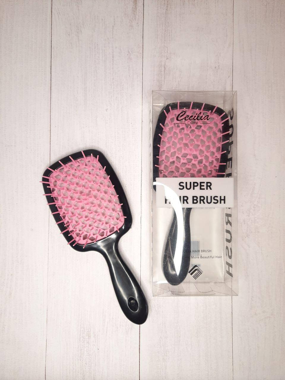 Пластиковая массажная расческа щетка Cecilia Super Hair Brush с нейлоновыми зубчиками, Комбинированный цвет
Пластиковая массажная расческа щетка Cecilia Super Hair Brush с нейлоновыми зубчиками, Комбинированный цвет