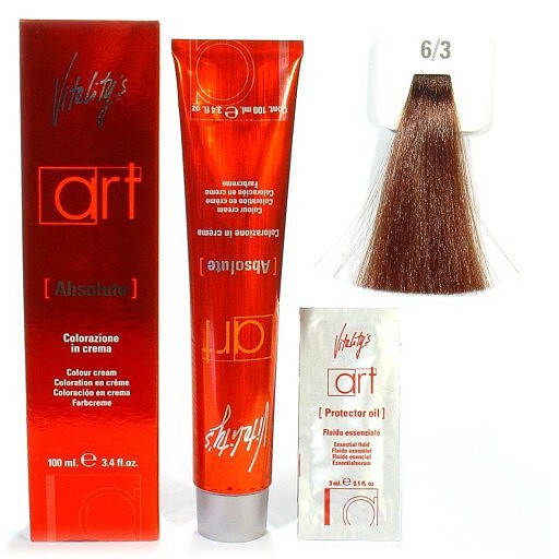 6/3 Краска для волос с масляным коктейлем VITALITY’S Art Absolute – Золотистый темный блондин,100 мл
6/3 Краска для волос с масляным коктейлем VITALITY’S Art Absolute – Золотистый темный блондин,100 мл