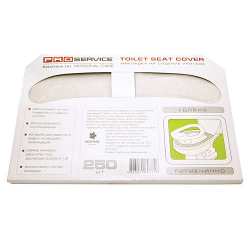 Накладки на унитаз 1/2 большая 250листов ТМ PRO Service 
Накладки на унитаз 1/2 большая 250листов ТМ PRO Service