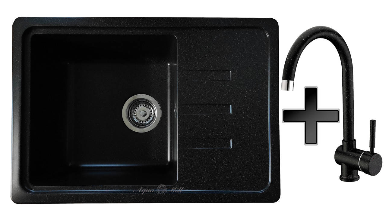 Гранитная мойка для кухни AquaMill MAYAMI черная + Смеситель, Черный
Гранитная мойка для кухни AquaMill MAYAMI черная + Смеситель, Черный