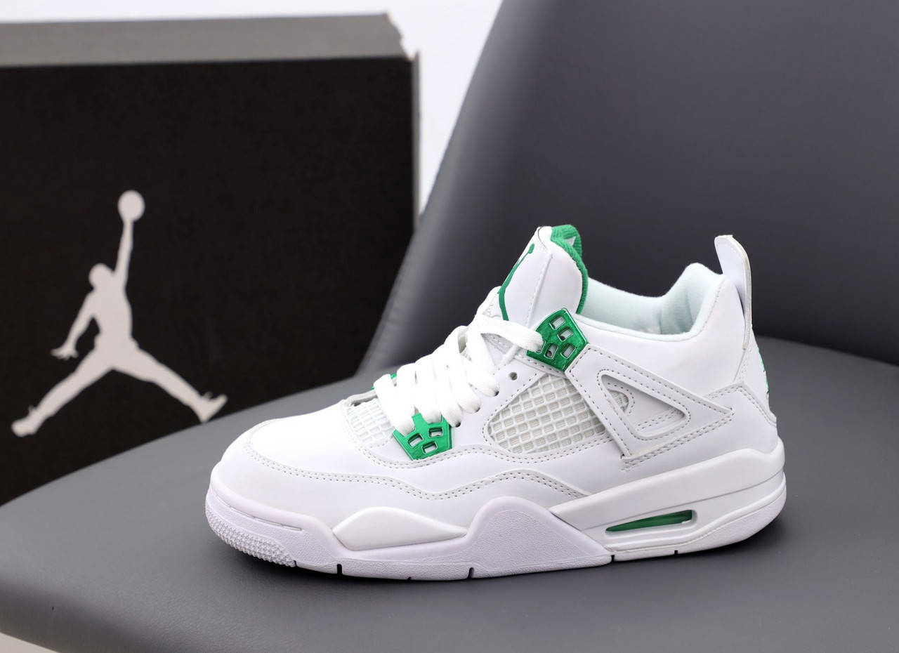 Кроссовки унисекс белые с зеленым Nike Air Jordan 4 Retro. Обувь мужская и женская Найк Аир Джордан 4 Ретро, Белый
Кроссовки унисекс белые с зеленым Nike Air Jordan 4 Retro. Обувь мужская и женская Найк Аир Джордан 4 Ретро, Белый
