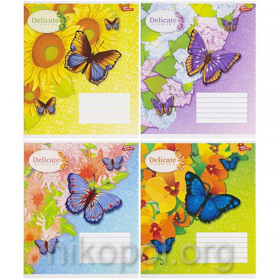 Тетрадь школьная 24 листа линия, серия "Бабочки и цветы", белизна 100%
Тетрадь школьная 24 листа линия, серия "Бабочки и цветы", белизна 100%