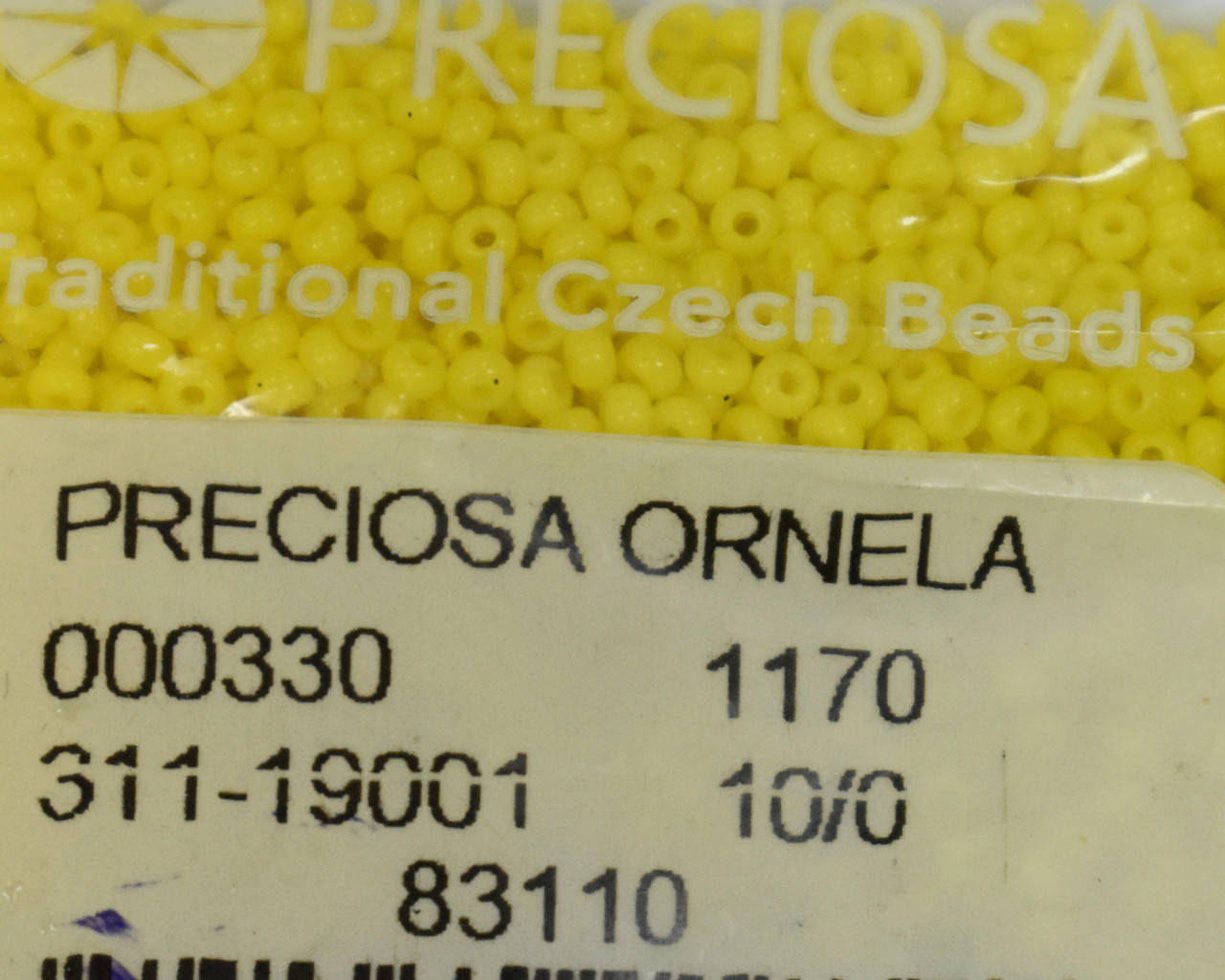 Бисер Preciosa 10/0 цвет 83110 желтый 10г
Бисер Preciosa 10/0 цвет 83110 желтый 10г