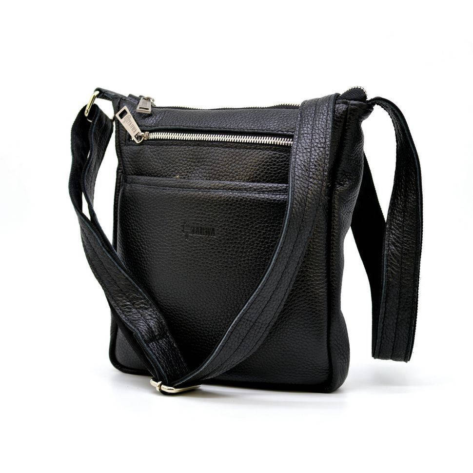 Мужская кожаная сумка деловая через плечо, Черный 
Мужская кожаная сумка деловая через плечо, Черный