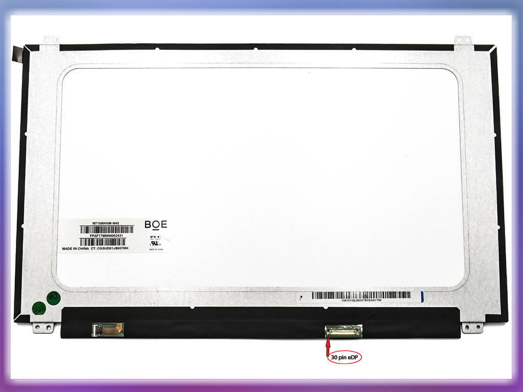 Матрица 15.6" Slim eDP (1366*768, 350мм, 30pin справа, Ушки сверху-снизу) BOE NT156WHM-N45, Матовая. Узкие
Матрица 15.6" Slim eDP (1366*768, 350мм, 30pin справа, Ушки сверху-снизу) BOE NT156WHM-N45, Матовая. Узкие