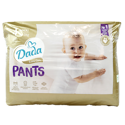 Підгузники-трусики Дада розмір 4 Dada pants maxi 4 (8-15kg) 39szt 4шт/ящ (Код : 00-00011609)
Підгузники-трусики Дада розмір 4 Dada pants maxi 4 (8-15kg) 39szt 4шт/ящ (Код : 00-00011609)