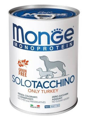 Влажный корм для собак Monge Monoprotein Turkey 400 г Акция