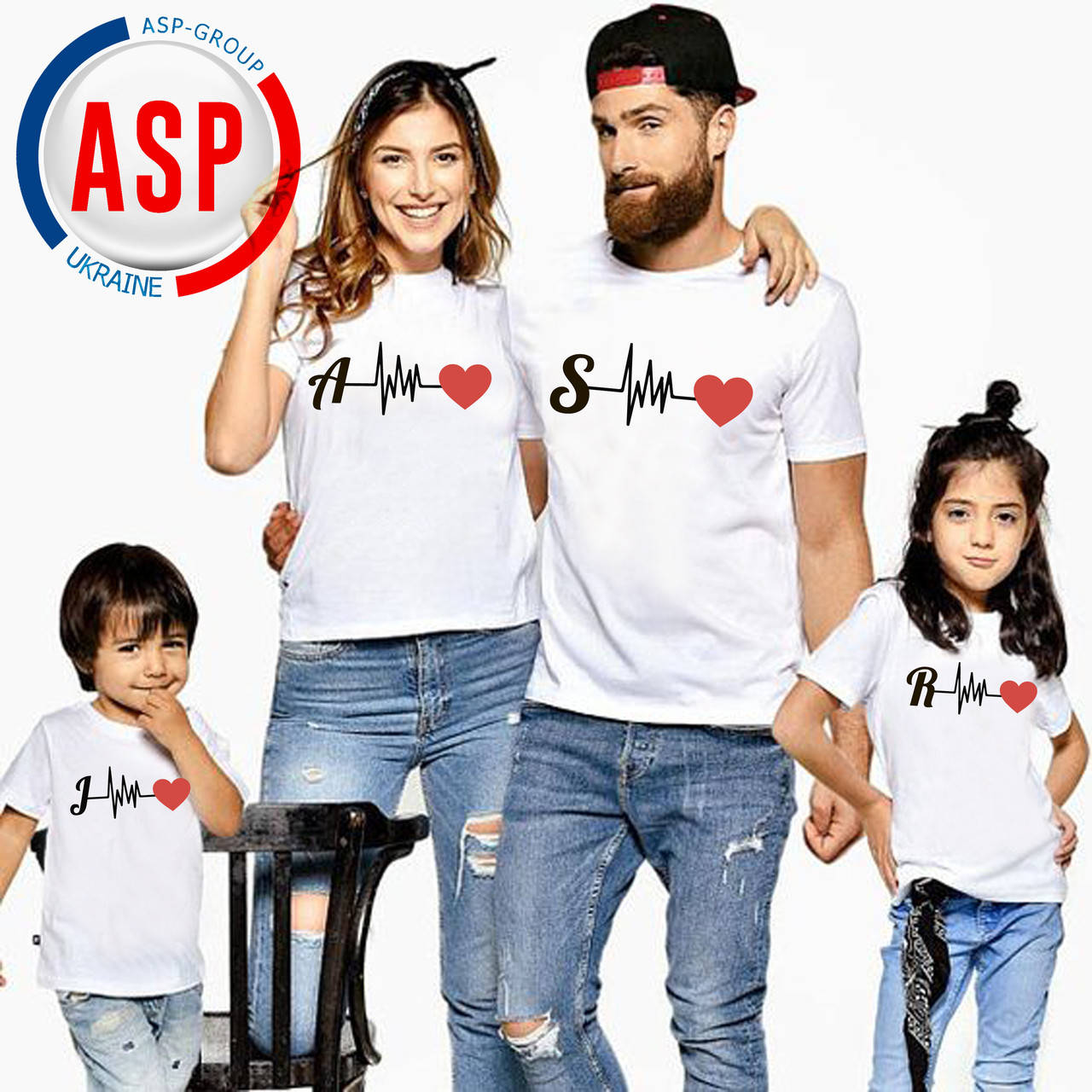 Футболки для всей семьи Family Look с Вашими инициалами, сердцем, именами на заказ от 1года 140см, L, XXL
Футболки для всей семьи Family Look с Вашими инициалами, сердцем, именами на заказ от 1года 140см, L, XXL