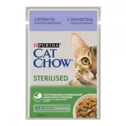 Cat Chow Sterilised Консервы для стерилизованных кошек с ягненком и зеленой фасолью в соусе
Cat Chow Sterilised Консервы для стерилизованных кошек с ягненком и зеленой фасолью в соусе