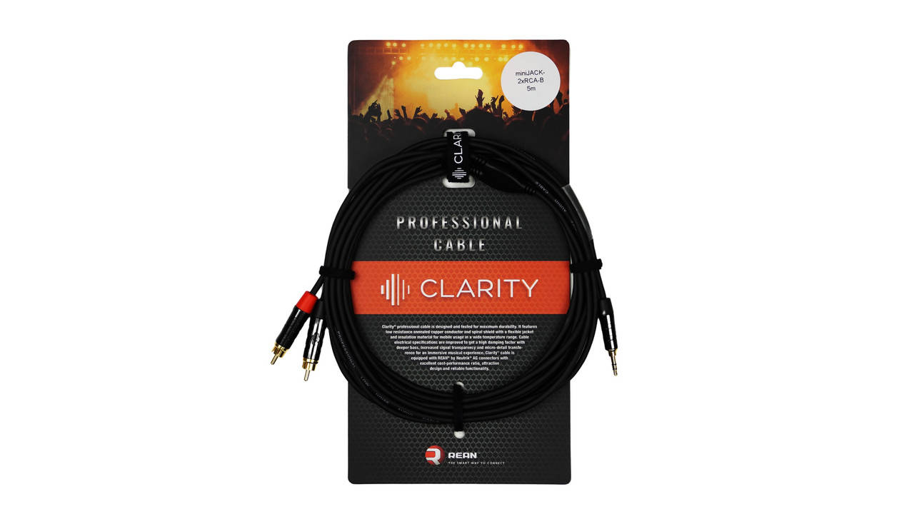 Готовый коммутационный кабель CLARITY miniJACK-2xRCA-B/5m
Готовый коммутационный кабель CLARITY miniJACK-2xRCA-B/5m