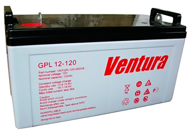 Свинцово-кислотный аккумулятор AGM Ventura 12 В 120 Ач GPL 12-120
Свинцово-кислотный аккумулятор AGM Ventura 12 В 120 Ач GPL 12-120