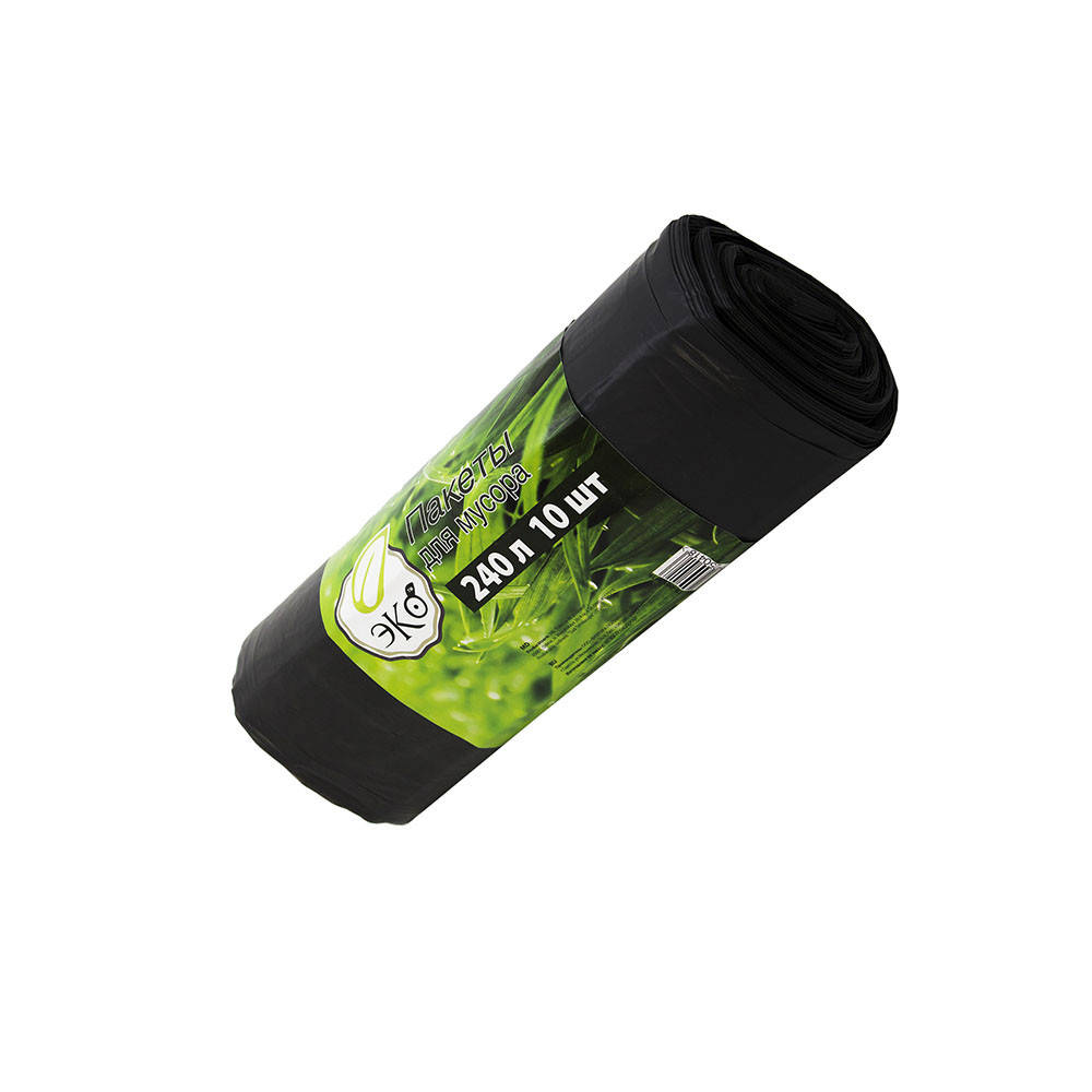 Мешки для мусора 240 л 10 шт/рул черные Стандарт, Черный 
Мешки для мусора 240 л 10 шт/рул черные Стандарт, Черный