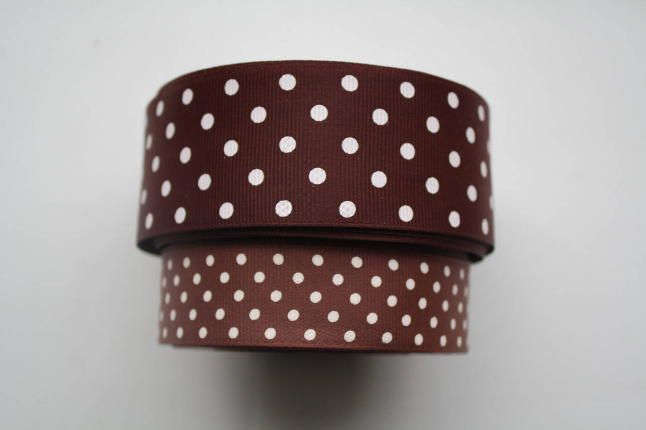 Лента репсовая в горох коричневая 25, Коричневый
Лента репсовая в горох коричневая 25, Коричневый