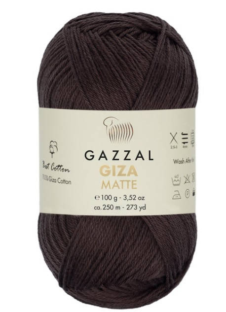 Gazzal Giza Matte (Газзал Гиза Матте) № 5586 шоколад (Пряжа хлопок, нитки для вязания)
Gazzal Giza Matte (Газзал Гиза Матте) № 5586 шоколад (Пряжа хлопок, нитки для вязания)