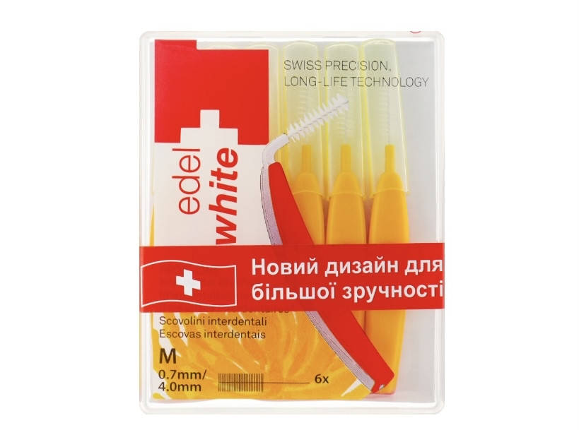 Щётки "Profi-Line" для межзубных промежутков M Edel+White Dental Space Brushes M 0.7/4.0 мм 6 шт
Щётки "Profi-Line" для межзубных промежутков M Edel+White Dental Space Brushes M 0.7/4.0 мм 6 шт