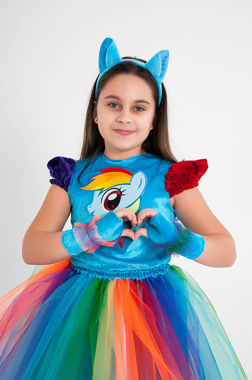 Платье карнавальное костюм Пони единорог My Little Pony Rainbow Dash Радуга р.98-140, размер 98-104
Платье карнавальное костюм Пони единорог My Little Pony Rainbow Dash Радуга р.98-140, размер 98-104
