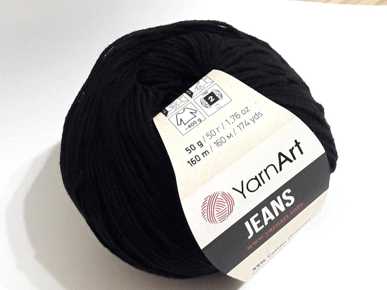 Пряжа YarnArt Jeans Ярнарт Джинс нитки для вязания 50 гр., 160 м, хлопопок / акрил. Чорний 53, Черный
Пряжа YarnArt Jeans Ярнарт Джинс нитки для вязания 50 гр., 160 м, хлопопок / акрил. Чорний 53, Черный