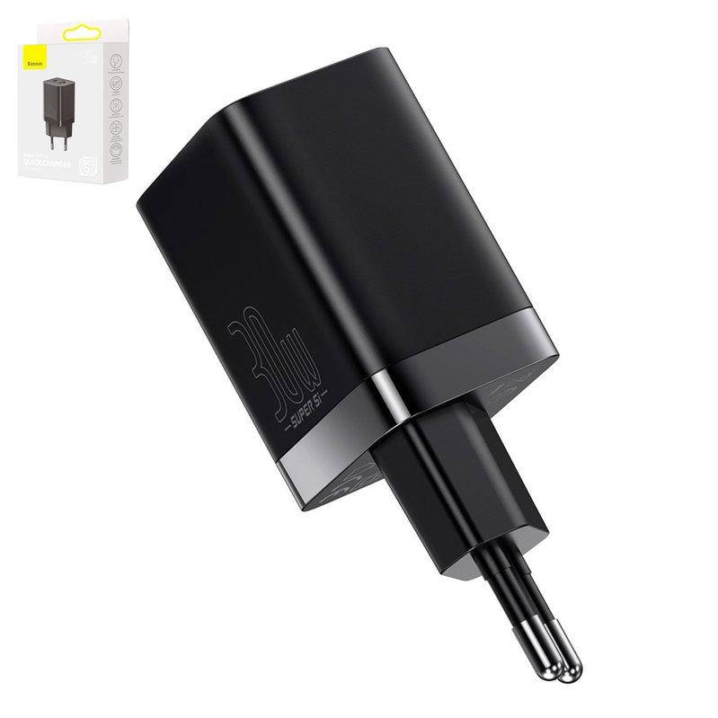 Мережевий зарядний пристрій Baseus Super Si Pro, Quick Charge, чорне, USB тип-C, USB тип-A, 30 Вт, #CCSUPP-E01
Мережевий зарядний пристрій Baseus Super Si Pro, Quick Charge, чорне, USB тип-C, USB тип-A, 30 Вт, #CCSUPP-E01