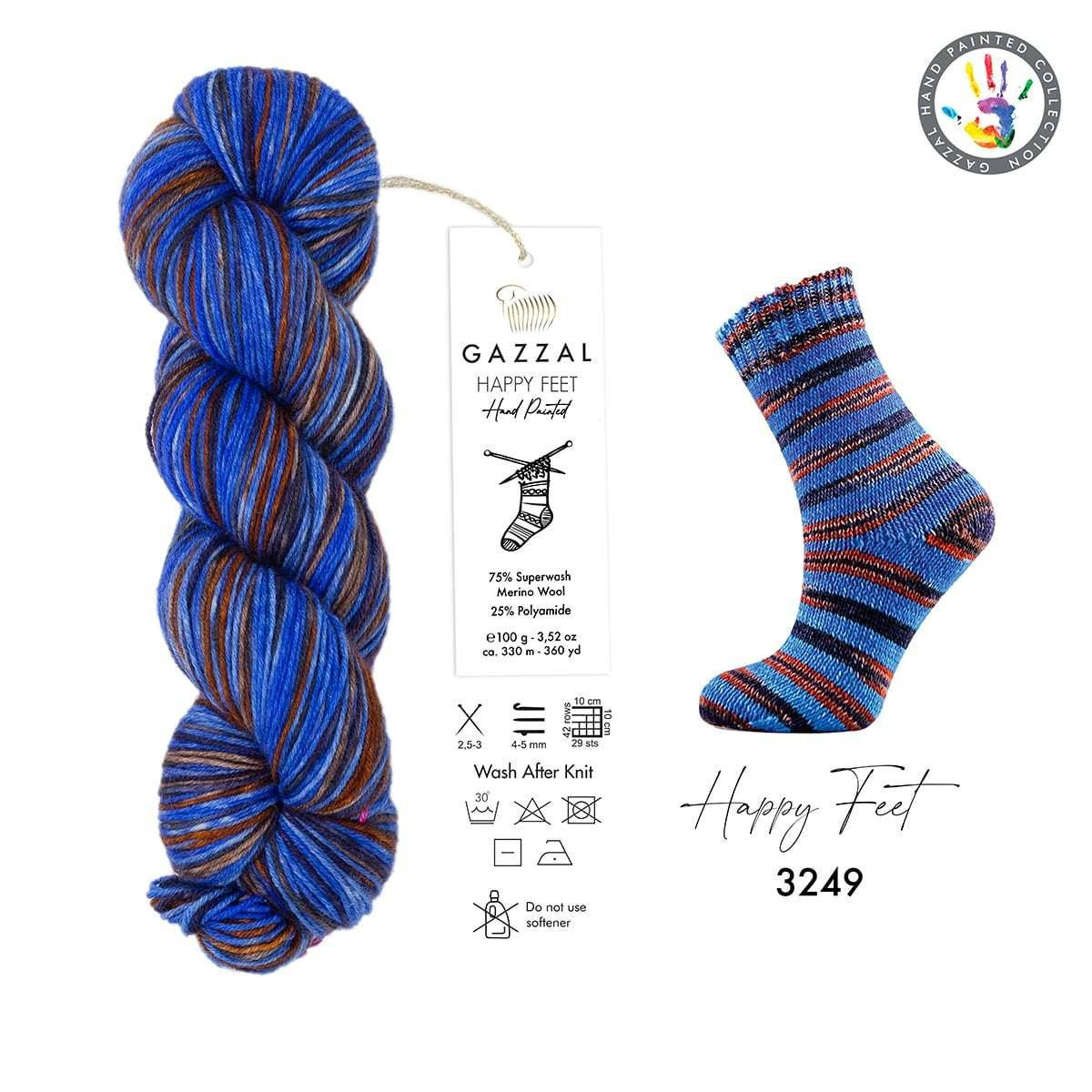 Gazzal Happy Feet (Газзал Хеппи Фит) № 3249 (Пряжа для носков, мериносовая шерсть, нитки для вязания), Разные цвета
Gazzal Happy Feet (Газзал Хеппи Фит) № 3249 (Пряжа для носков, мериносовая шерсть, нитки для вязания), Разные цвета