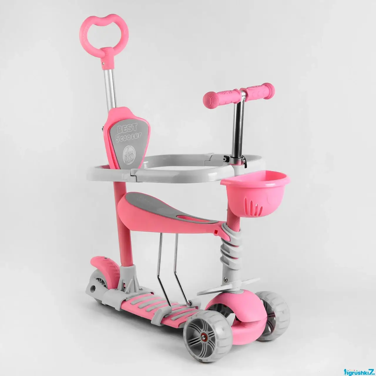Самокат 5в1 B-1069 (1) Best Scooter, с защитным бампером, PU колеса 120х50мм со светом. Розовый
Самокат 5в1 B-1069 (1) Best Scooter, с защитным бампером, PU колеса 120х50мм со светом. Розовый