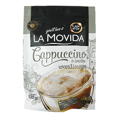 Капучіно Кофе Дор Ля Мовіда ванільне Cafe d`Or La Movida wanilowym 130g 30шт/ящ (Код : 00-00005604)
Капучіно Кофе Дор Ля Мовіда ванільне Cafe d`Or La Movida wanilowym 130g 30шт/ящ (Код : 00-00005604)
