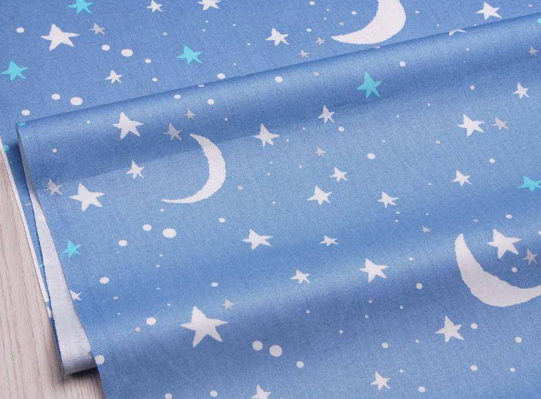 Сатин-твил Звездное небо, Синий 
Сатин-твил Звездное небо, Синий