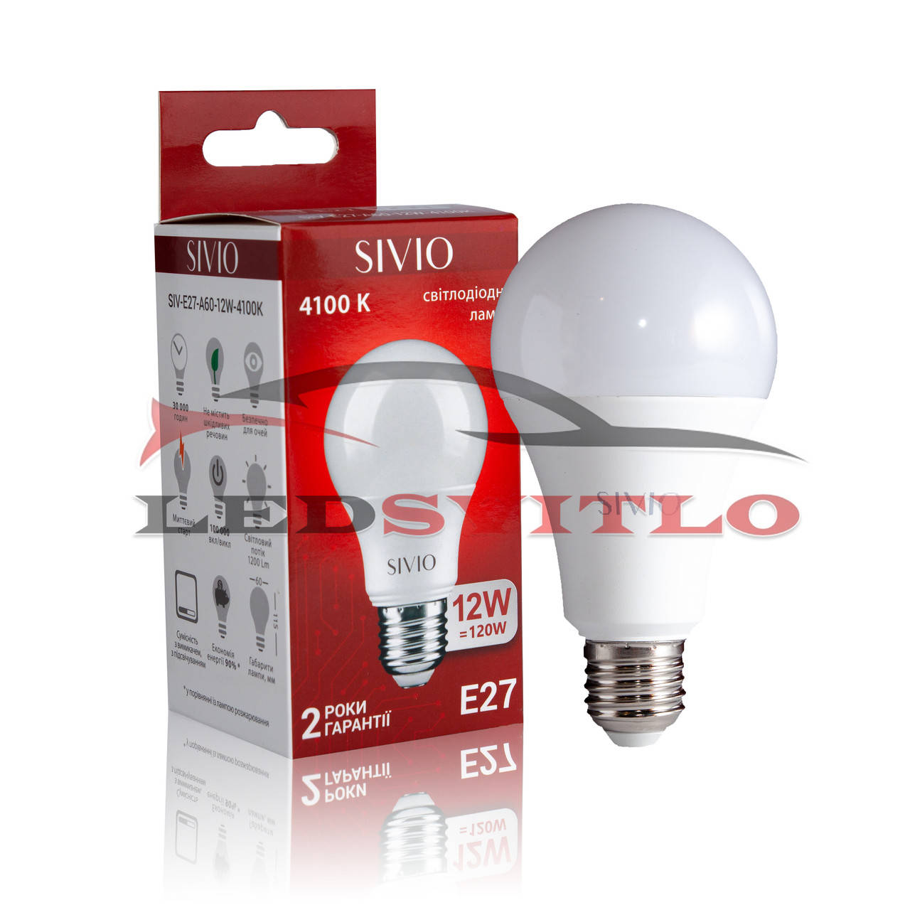 Светодиодная LED лампа E27 12W 4100K Нейтральный белый SIVIO 220v A60 груша, замена лампы накаливания 120W
Светодиодная LED лампа E27 12W 4100K Нейтральный белый SIVIO 220v A60 груша, замена лампы накаливания 120W