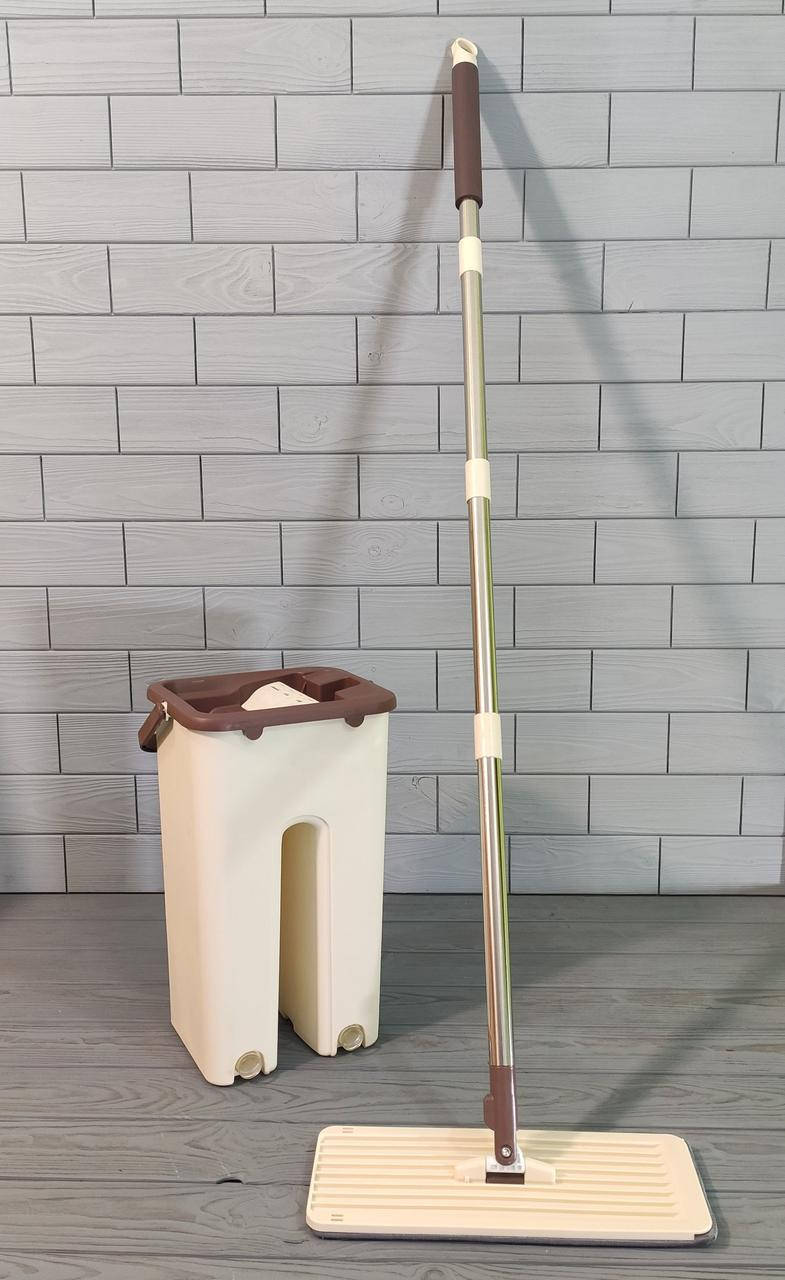Швабра с ведром с автоматическим отжимом (2 смен. насадки) Flat Mop, поломойка, швабра для мойки полов, Коричневый
Швабра с ведром с автоматическим отжимом (2 смен. насадки) Flat Mop, поломойка, швабра для мойки полов, Коричневый