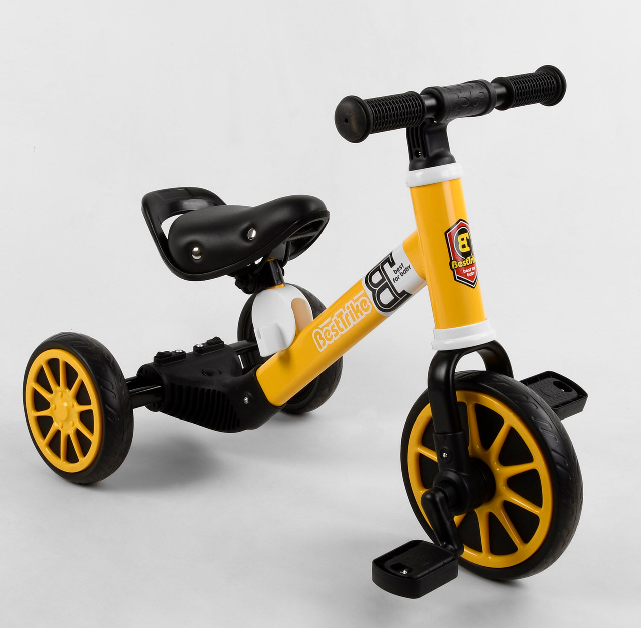Велосипед 3-х колёсный Best Trike, 2в1, велобег , металл рама, пено колесо EVA, переднее d=21см, заднее d=17см, Желтый
Велосипед 3-х колёсный Best Trike, 2в1, велобег , металл рама, пено колесо EVA, переднее d=21см, заднее d=17см, Желтый