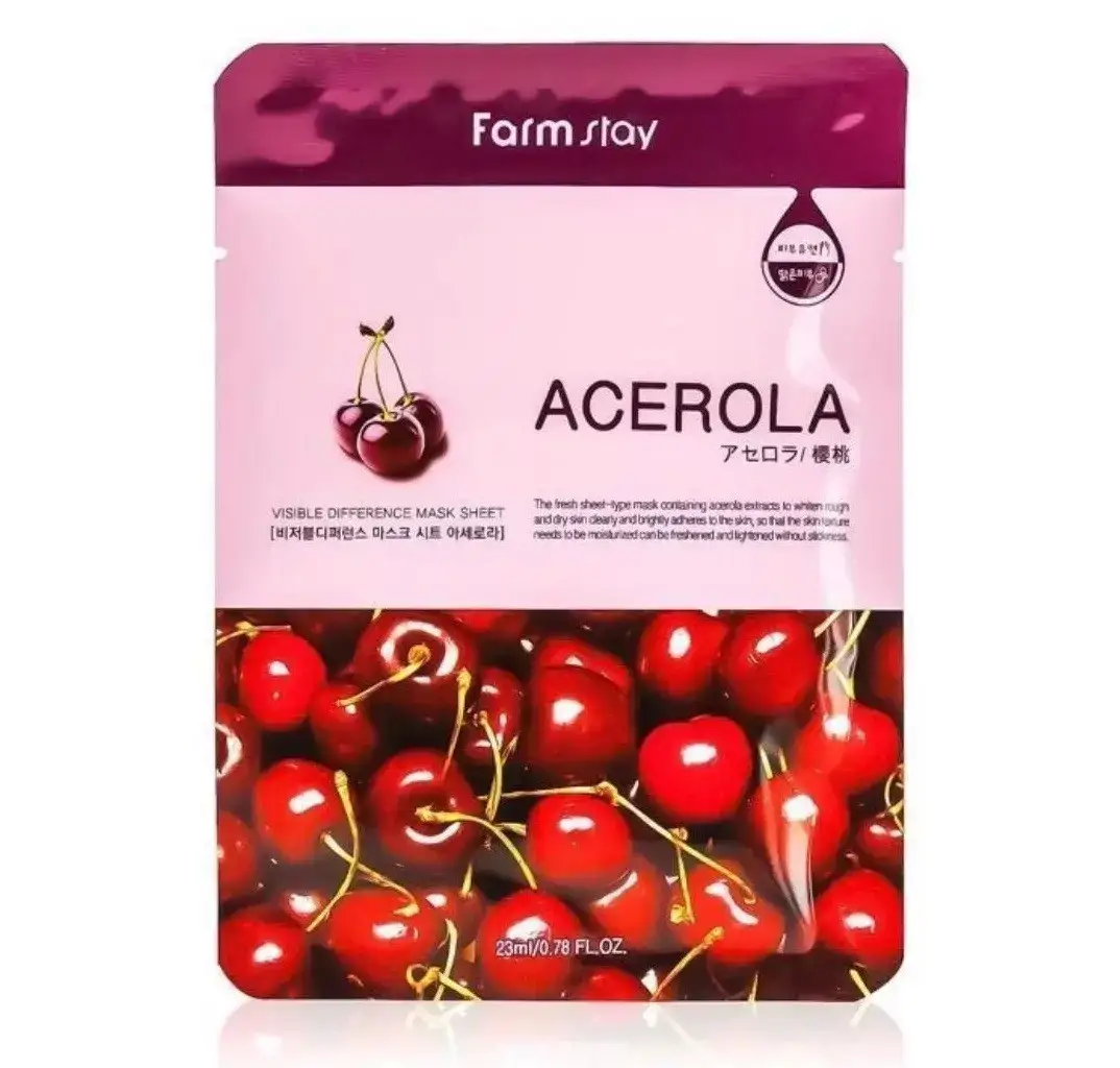 Тканинна маска з натуральним екстрактом ацероли Farmstay Visible Difference Acerola Mask Sheet
Тканинна маска з натуральним екстрактом ацероли Farmstay Visible Difference Acerola Mask Sheet