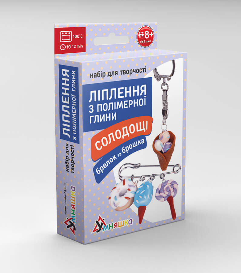 Детский набор для лепки из полимерной глины "Сладости мороженое" (ПГ-001) PG-001 брелок и брошка, Разные цвета
Детский набор для лепки из полимерной глины "Сладости мороженое" (ПГ-001) PG-001 брелок и брошка, Разные цвета
