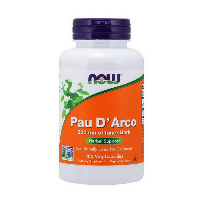 Кора муравьиного дерева "Pau D'Arco 500 mg of Inner Bark" Now Foods, 500 мг, 100 капсул
Кора муравьиного дерева "Pau D'Arco 500 mg of Inner Bark" Now Foods, 500 мг, 100 капсул