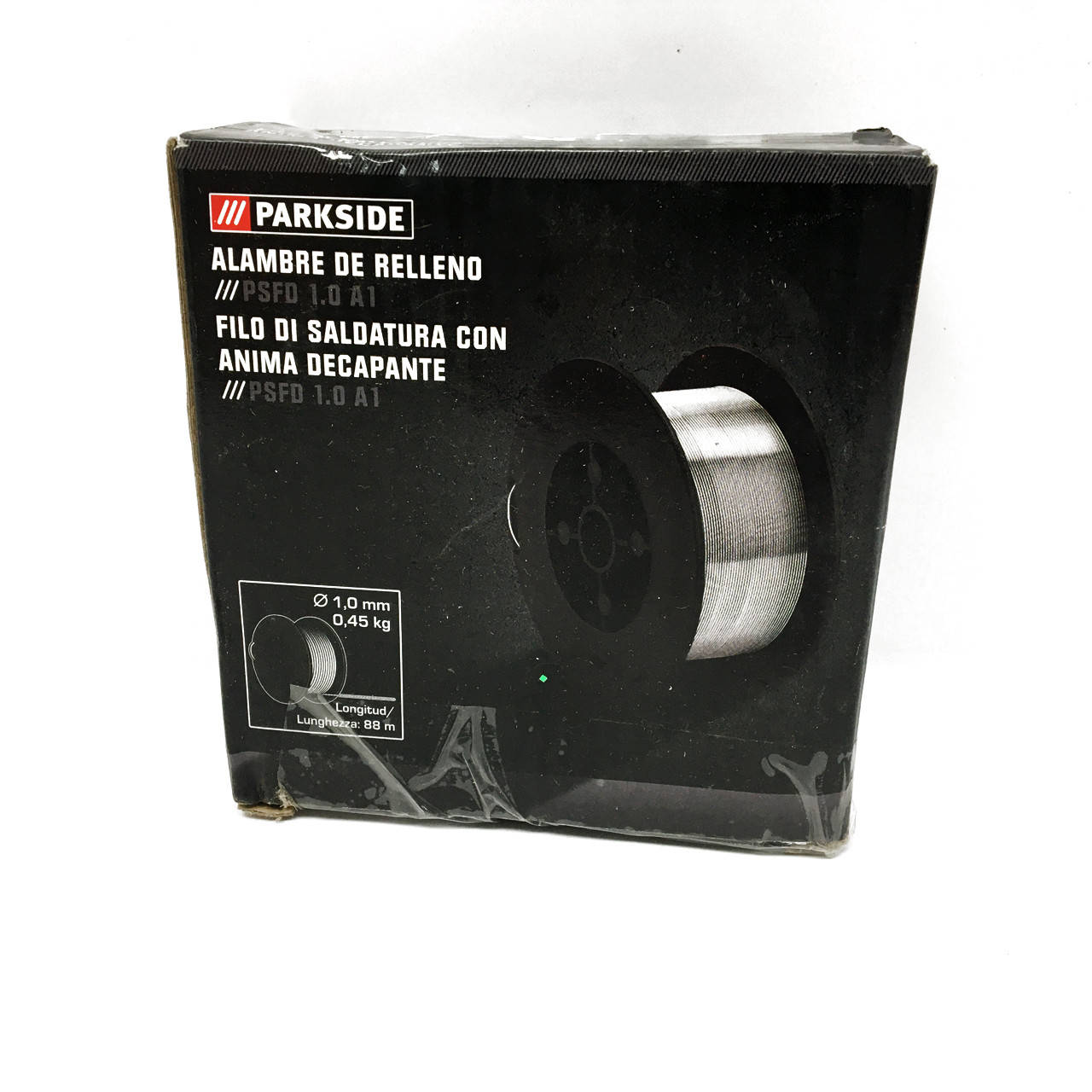 Дріт порошковий зварювальний з захисним флюсом PSFD 0.8-1 A1 0,45kg mix "Parkside" 1553.
Дріт порошковий зварювальний з захисним флюсом PSFD 0.8-1 A1 0,45kg mix "Parkside" 1553.