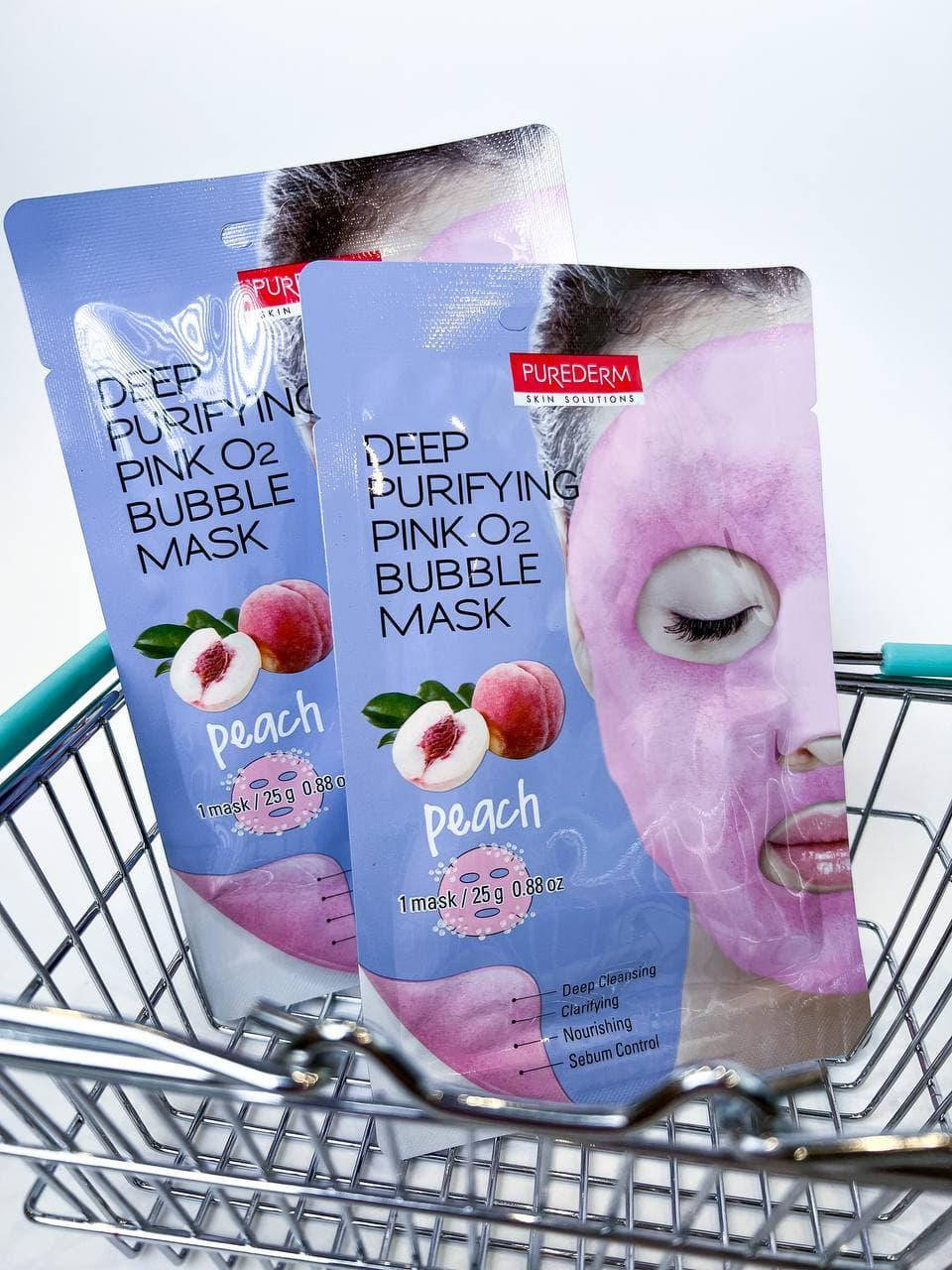 Кислородная тканевая маска с экстрактом персика Purederm Deep Purifying Pink O2 Bubble Mask Peach 25g
Кислородная тканевая маска с экстрактом персика Purederm Deep Purifying Pink O2 Bubble Mask Peach 25g