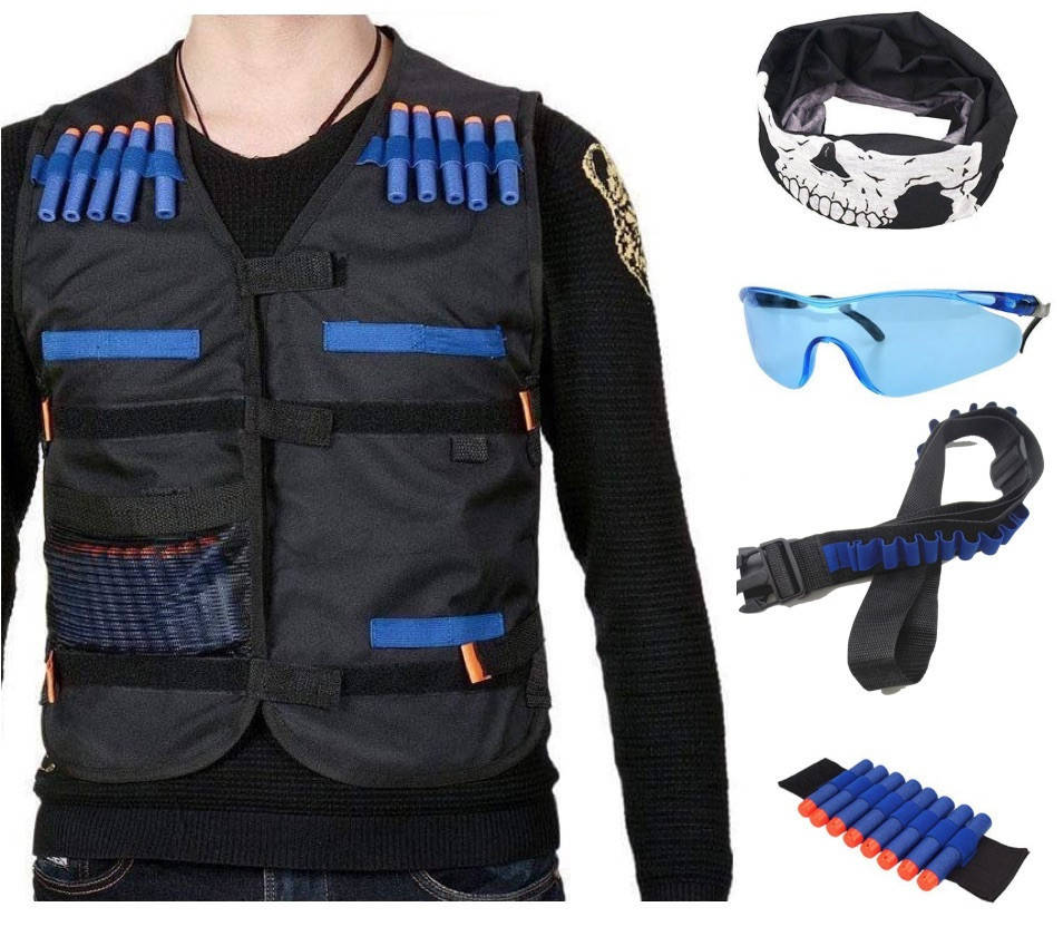 Боевой набор для игр с оружием Nerf жилет, бафф, очки, 20 пуль, напульсник, патронташ SKL14-260967
Боевой набор для игр с оружием Nerf жилет, бафф, очки, 20 пуль, напульсник, патронташ SKL14-260967