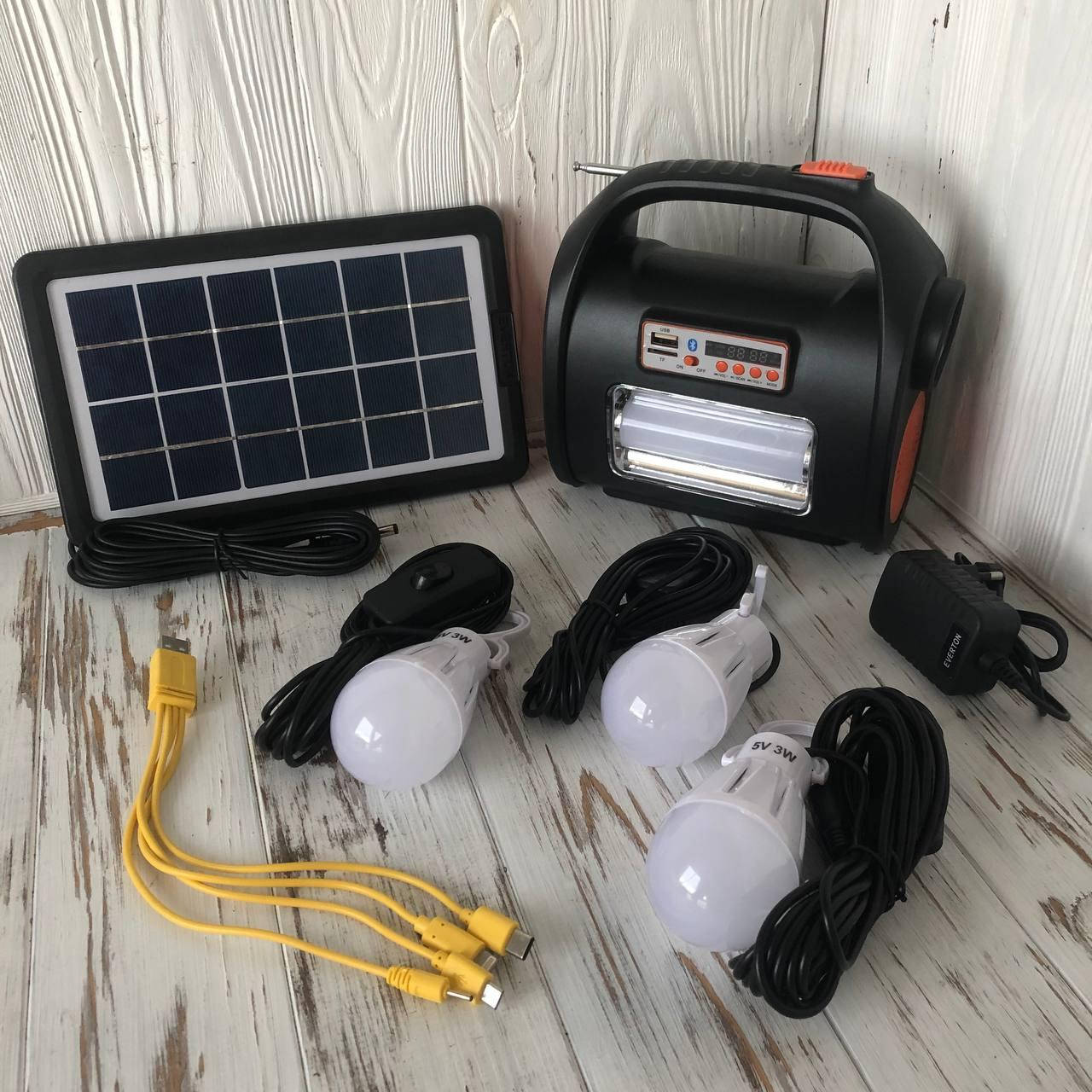 Зарядное устройство и осветительная станция на солнечной батарее DAT Solar Light AT-909BT с радио и MP3
Зарядное устройство и осветительная станция на солнечной батарее DAT Solar Light AT-909BT с радио и MP3