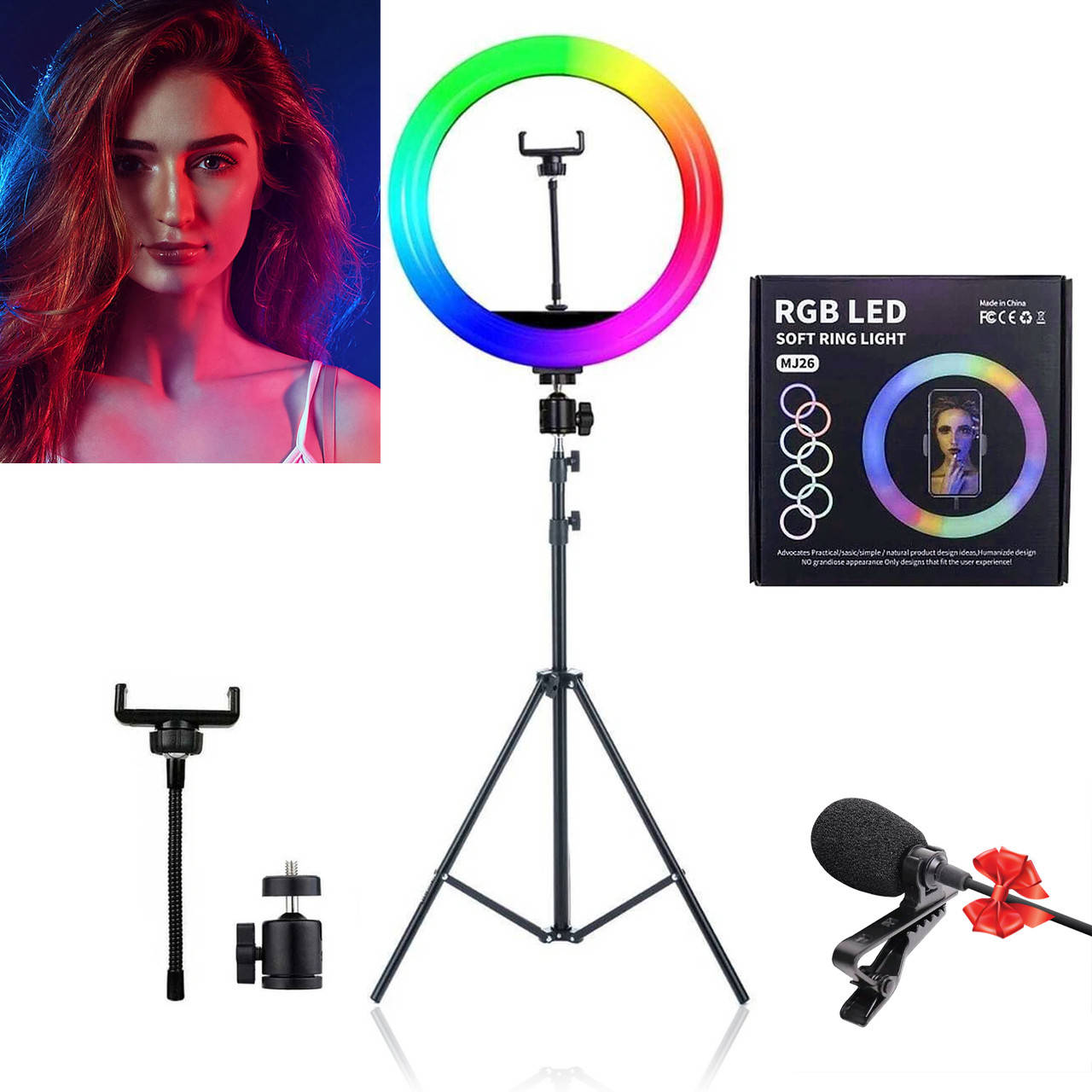 Кольцевая лампа RGB MJ260 26 см + ПОДАРОК Штатив для кольцевой лампы +Петличный Микрофон!
Кольцевая лампа RGB MJ260 26 см + ПОДАРОК Штатив для кольцевой лампы +Петличный Микрофон!