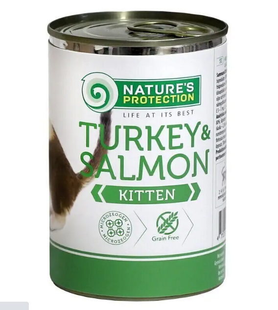 Nature's Protection Kitten with Turkey&Salmon Корм для котят с индейкой и лососем 400 г
Nature's Protection Kitten with Turkey&Salmon Корм для котят с индейкой и лососем 400 г