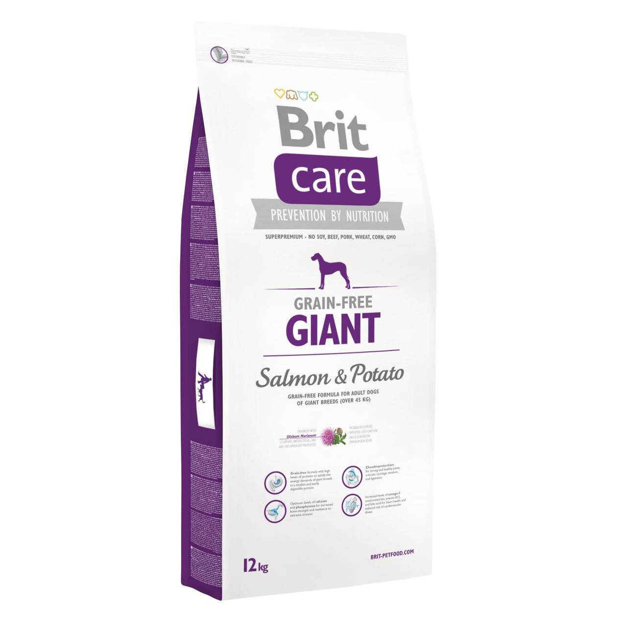 Сухой корм для взрослых собак гигантских пород Brit Care GF Giant Salmon & Potato с лососем 12 кг
Сухой корм для взрослых собак гигантских пород Brit Care GF Giant Salmon & Potato с лососем 12 кг