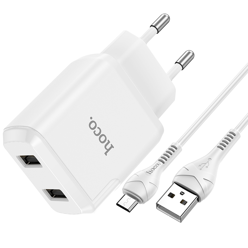 Сетевое зарядное устройство для телефона Android + кабель MicroUSB HOCO N7 |2USB 2.1A| Белый
Сетевое зарядное устройство для телефона Android + кабель MicroUSB HOCO N7 |2USB 2.1A| Белый