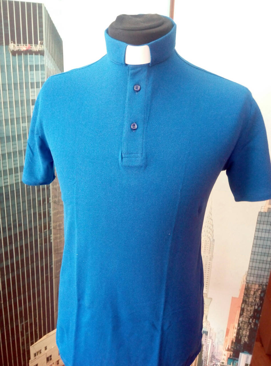 Поло для священников синего цвета с коротким рукавом
Поло для священников синего цвета с коротким рукавом