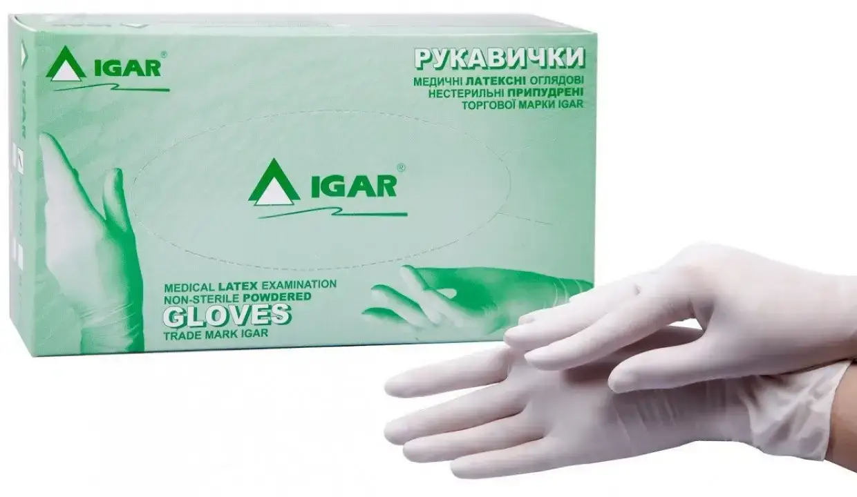 Перчатки IGAR (Игар) L медицинские латексные смотровые нестерильные припудренные 100 шт./уп., Белый
Перчатки IGAR (Игар) L медицинские латексные смотровые нестерильные припудренные 100 шт./уп., Белый