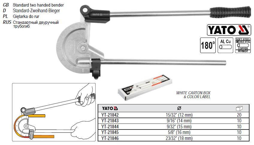 Трубогиб YATO Польша двуручныйй Ø=5/8" 0-180° YT-21845
Трубогиб YATO Польша двуручныйй Ø=5/8" 0-180° YT-21845