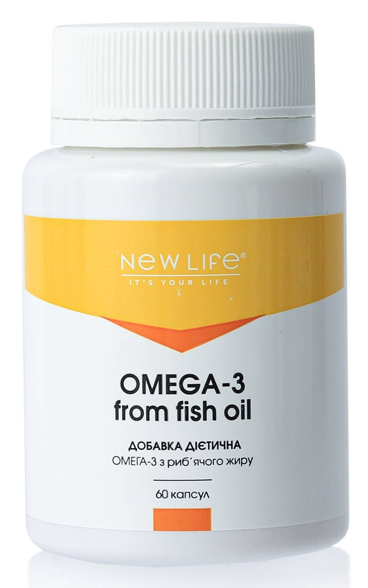 Омега 3 (Omega 3) из рыбьего жира 60 капсул Новая Жизнь (New Life) - добавка диетическая
Омега 3 (Omega 3) из рыбьего жира 60 капсул Новая Жизнь (New Life) - добавка диетическая